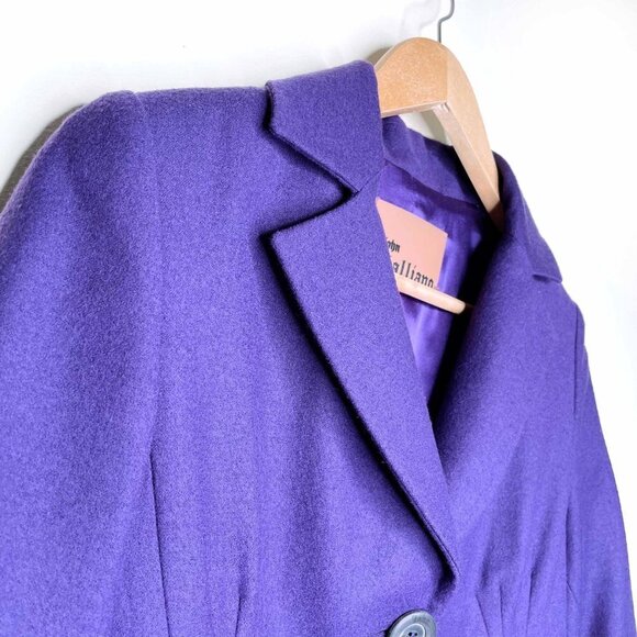 john galliano 00's purple wool skirt suit - size 6 - Picture 8 of 13